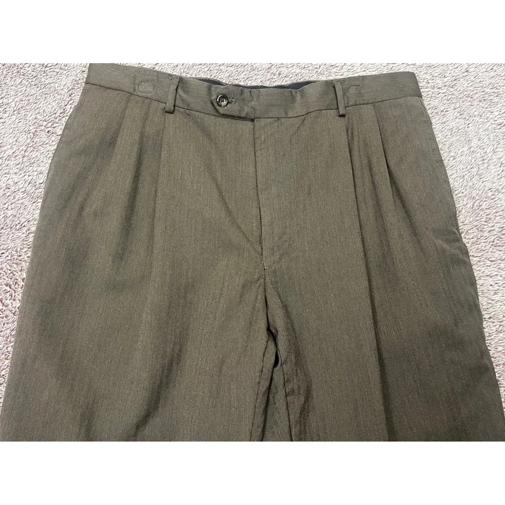 Jos A Bank Executive Collection Mens 36R Wool Brown Herringbone Pleated Pants